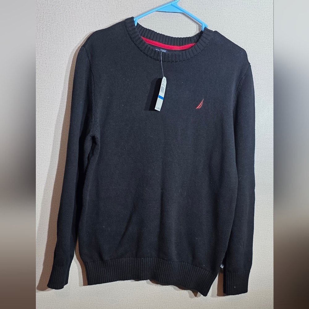 Nautica Women's Black Zip-Up Sweater 100% Cotton
